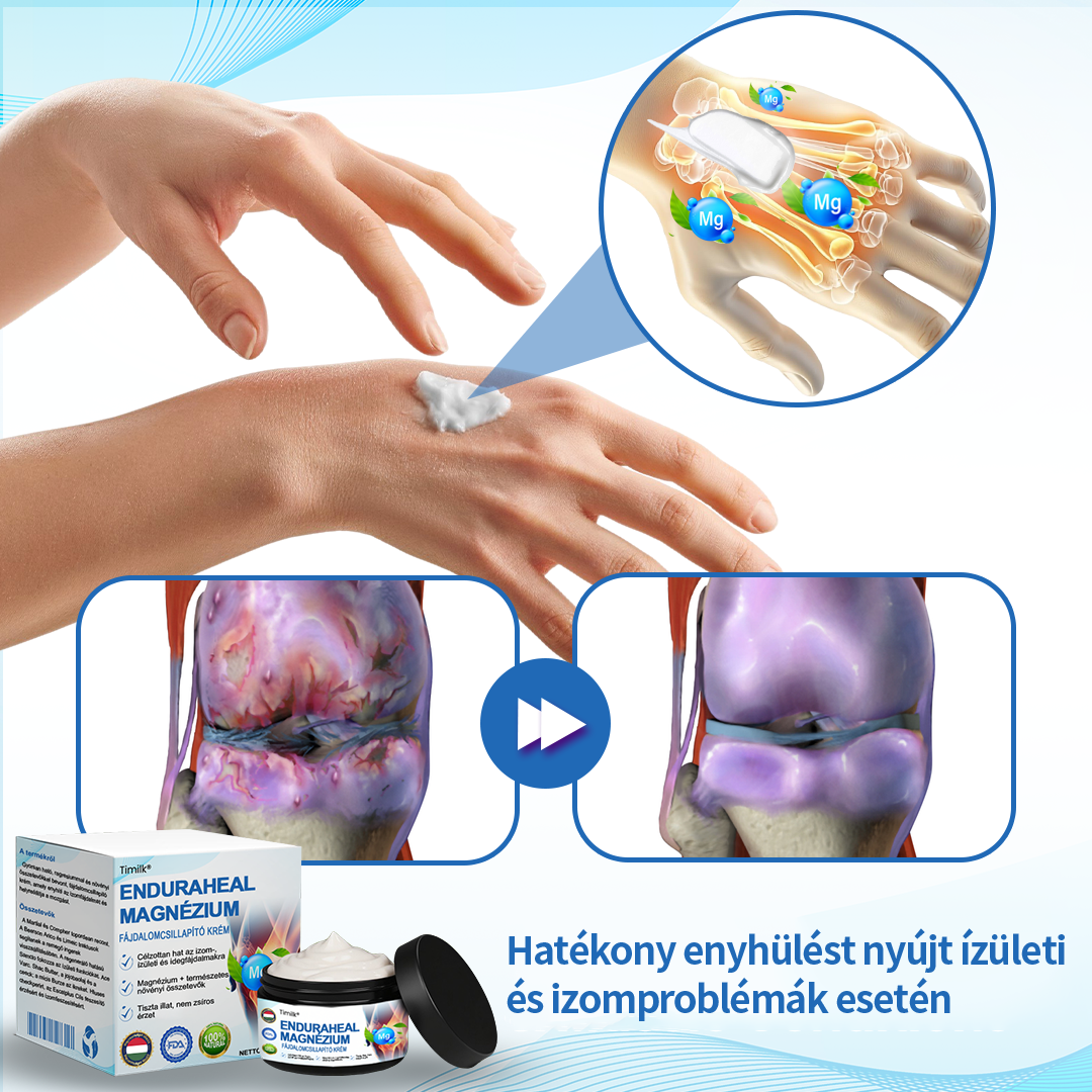 Timilk® EnduraHeal magnéziumos fájdalomcsillapító krém (ízületi gyulladás, neuropátia, reuma, sportsérülések stb. kezelésére)🔥