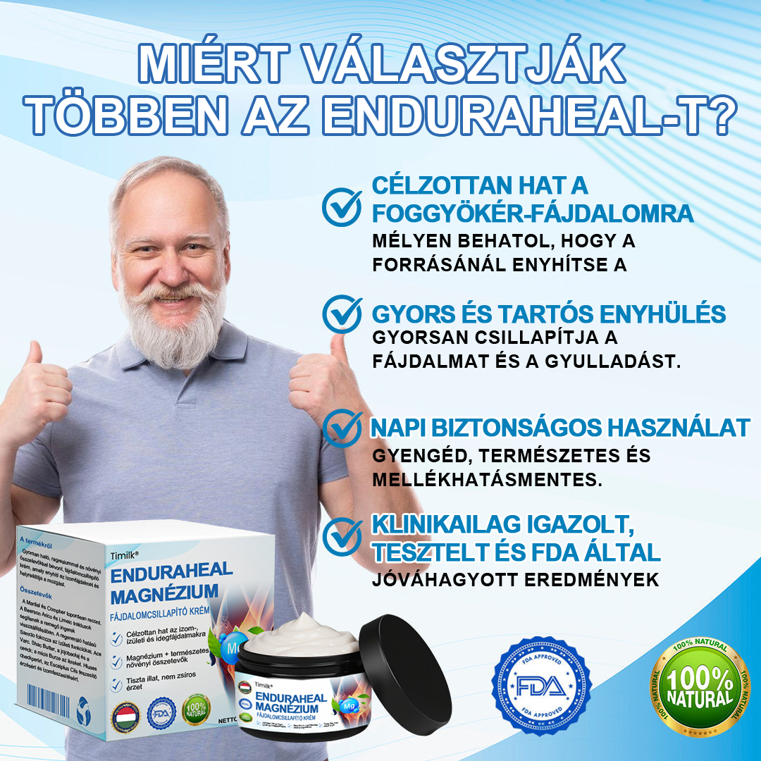 Timilk® EnduraHeal magnéziumos fájdalomcsillapító krém (ízületi gyulladás, neuropátia, reuma, sportsérülések stb. kezelésére)🔥