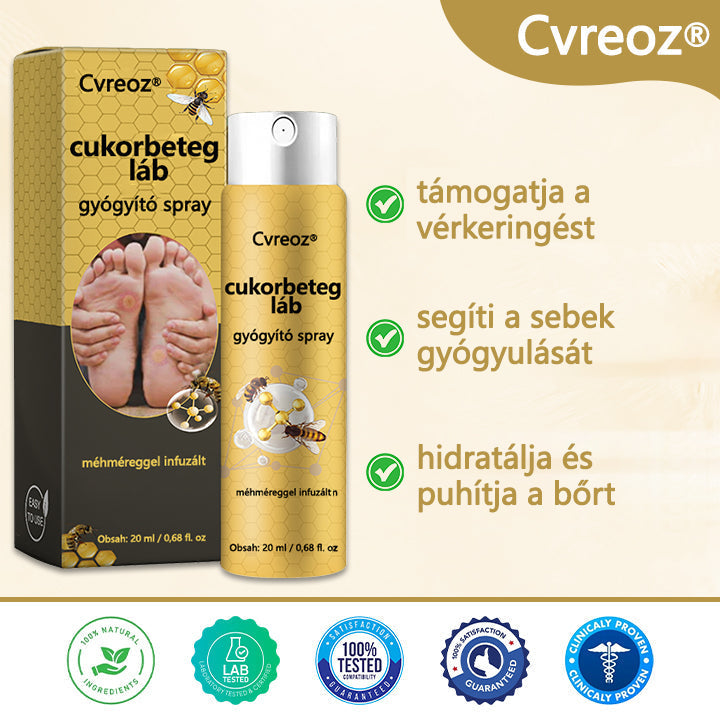 Cvreoz® méhméreg gyógyító spray a sebek gyógyulására és regenerálására a kezeken és a lábakon🌿