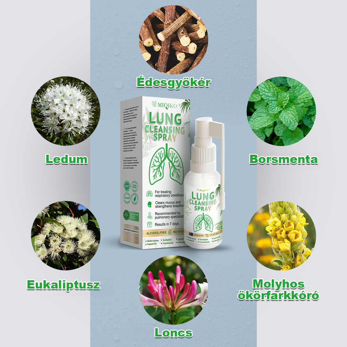 ☘️[Hivatalos márkaüzlet] 👨‍⚕️𝐌𝐈𝐐𝐈𝐊𝐎® Fejlett tüdőtisztító spray (☘️Tüdőspecialisták ajánlásával)☘️☘️